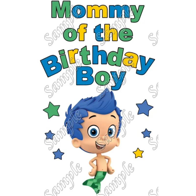 Bubble Guppies Mommy of the Birthday Boy  Personalized  Custom  DTF Iron on Transfer - Ready to Press