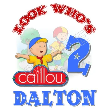 Caillou  Birthday Personalized Custom DTF Iron on Transfer - Ready to Press #81