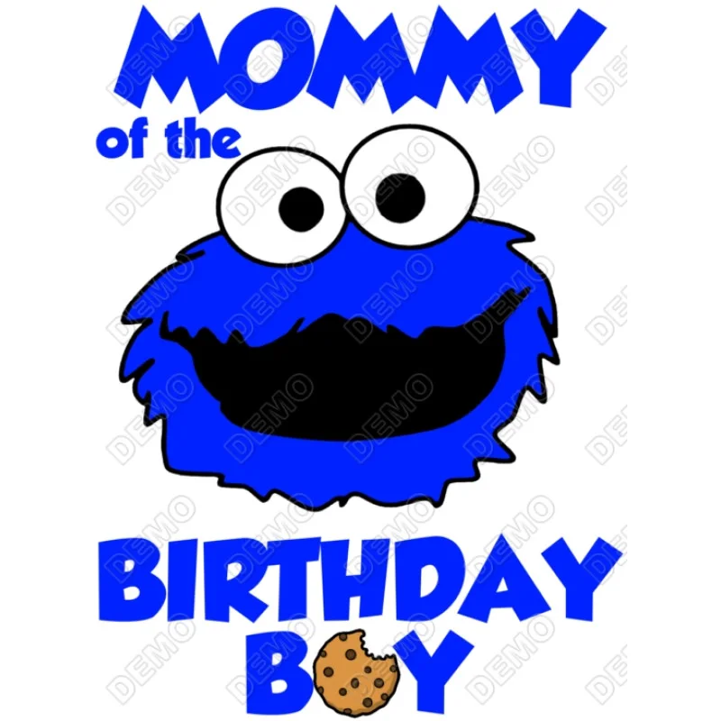 Cookie Monster Family Member  Birthday Custom  DTF Iron on Transfer