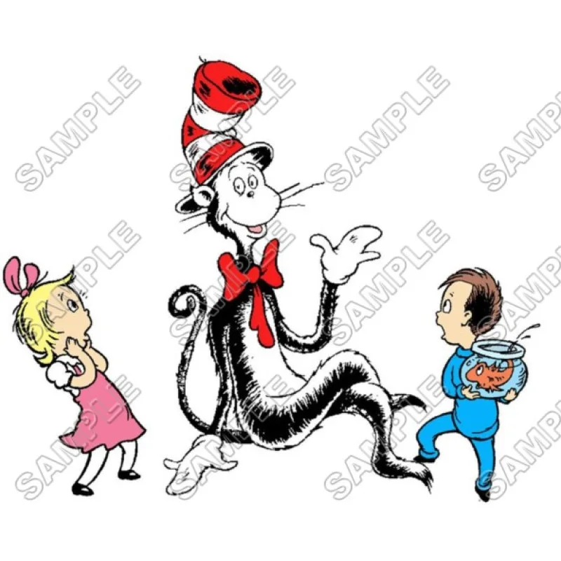 Dr.Seuss The  Cat in the Hat  DTF Iron on Transfer - Ready to Press #6