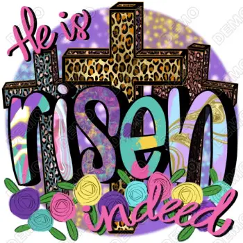 Easter He is Risen DTF Heat Iron on Transfer - Ready to Press 