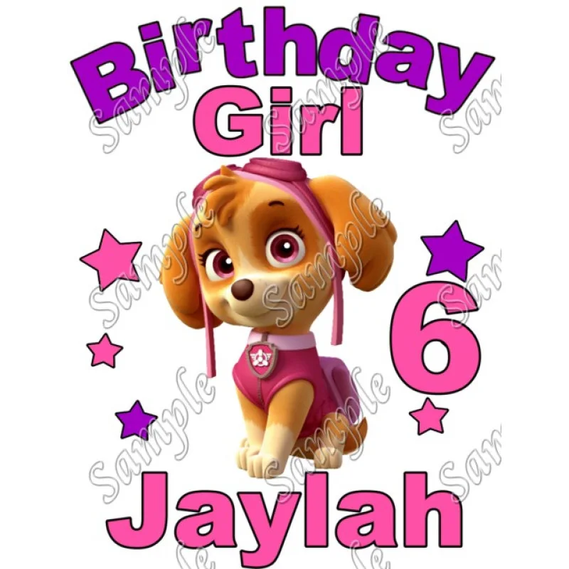 Paw Patrol Birthday Girl   Personalized  Custom  DTF Iron on Transfer - Ready to Press #3