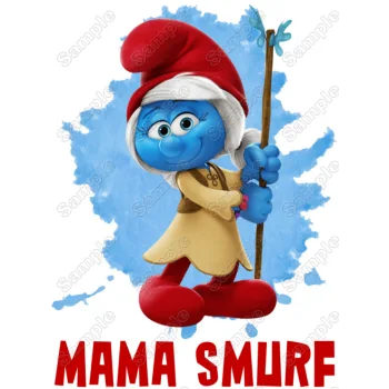 Smurf Mama Family Member Birthday Custom DTF Iron on Transfer - Ready to Press 