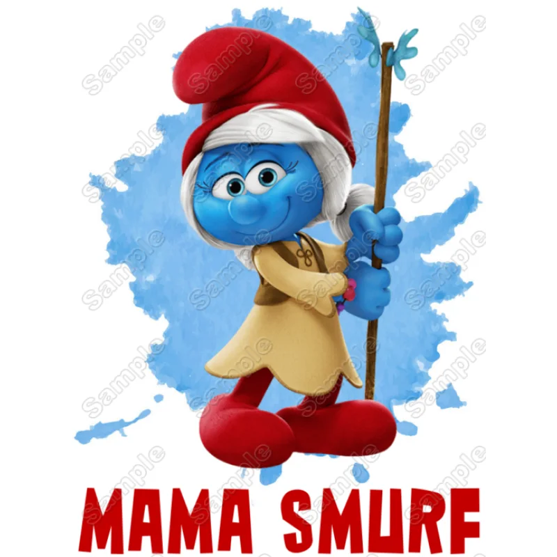 Smurf Mama Family Member Birthday Custom DTF Iron on Transfer - Ready to Press