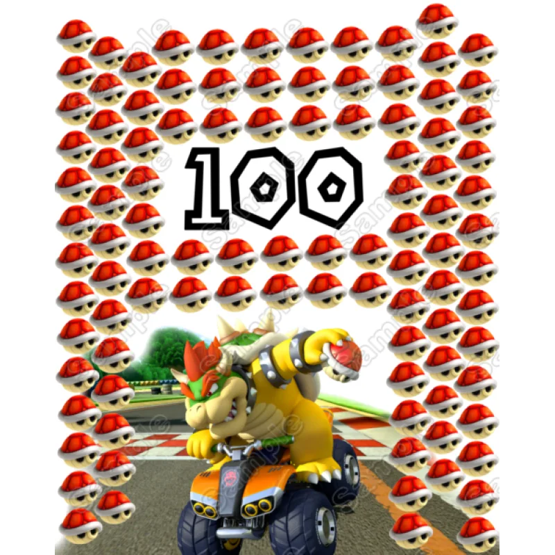 Super Mario Bowser 100 Shells DTF Iron on Transfer - Ready to Press