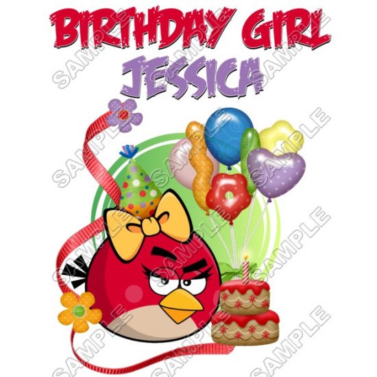 Angry Birds Birthday  Personalized  Custom  Heat Iron On Transfer for T shirts N12 (KRAFTYME.COM)