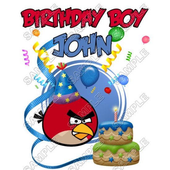 Angry Birds Birthday  Personalized  Custom  Heat Iron On Transfer for T shirts N13 (KRAFTYME.COM)