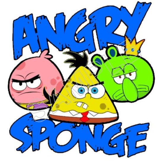 Angry Birds SpongeBob Heat Iron On Transfer for T shirts N68 (KRAFTYME.COM)