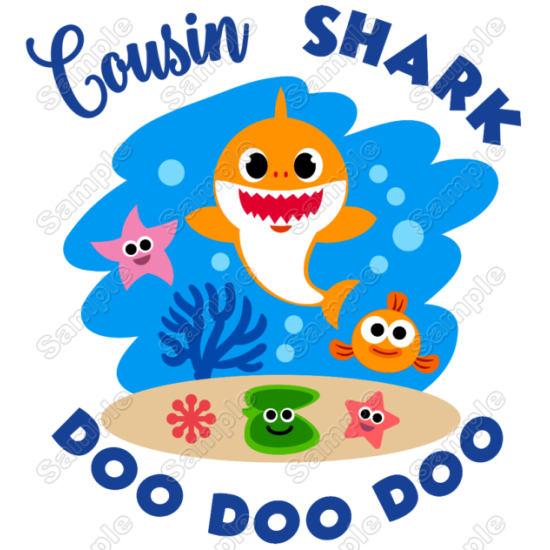 Baby Shark Cousin  T Shirt Iron on Transfer   N1 (KRAFTYME.COM)