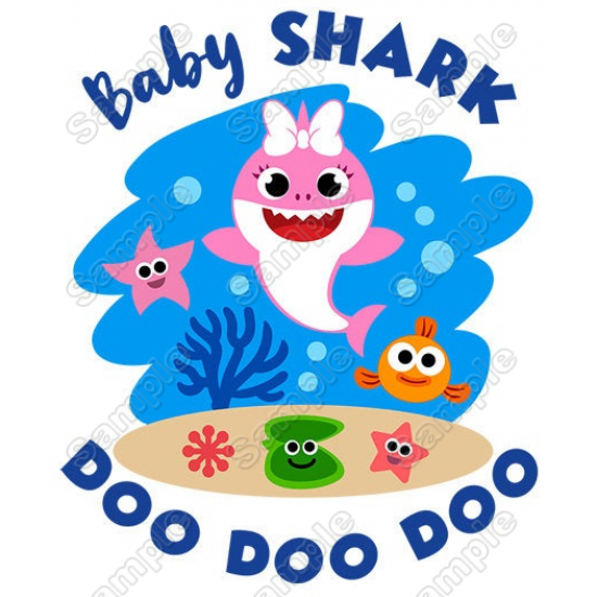 Baby Shark Family  Member  Custom  T Shirt Iron on Transfer (KRAFTYME.COM)