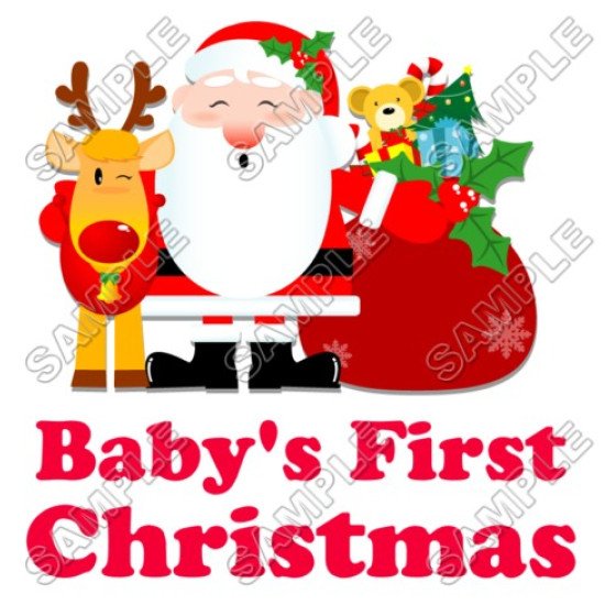 Babys First  Christmas Heat Iron On Transfer for T shirts N69 (KRAFTYME.COM)