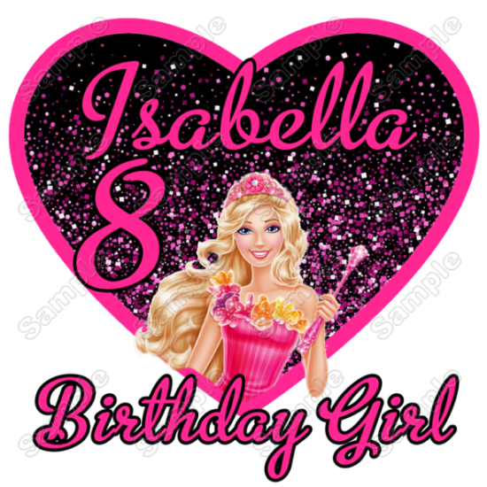 Barbie  Birthday Personalized Custom Heat Iron On Transfer for T shirts N9 (KRAFTYME.COM)