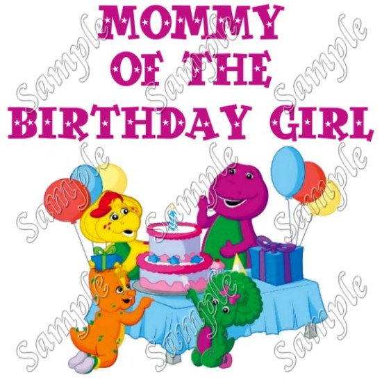 Barney Mommy of the Birthday Girl  Personalized  Custom  Heat Iron On Transfer for T shirts (KRAFTYME.COM)