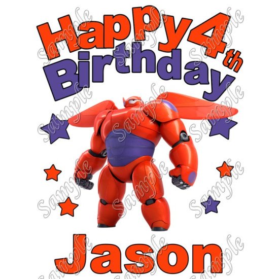 Big Hero Baymax  Birthday  Personalized  Custom  Heat Iron On Transfer for T shirts N5 (KRAFTYME.COM)