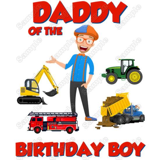 Blippi Family Member  Birthday Custom  Heat Iron On Transfer for T shirts (KRAFTYME.COM)