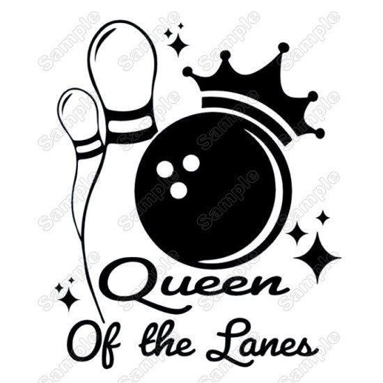 Bowling Queen Of The Lanes  Iron On Transfer Vinyl HTV (KRAFTYME.COM)