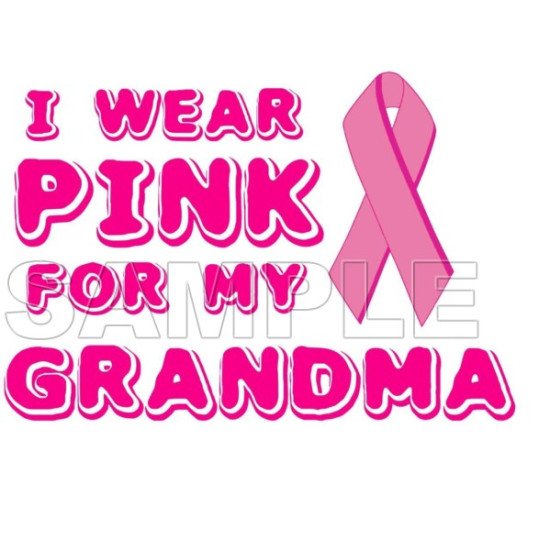 Breast Cancer Awareness ~I Wear Pink for  my  Grandma~  Heat Iron On Transfer for T shirts N13 (KRAFTYME.COM)