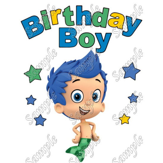 Bubble Guppies Birthday Boy  Personalized  Custom  Heat Iron On Transfer for T shirts N1 (KRAFTYME.COM)