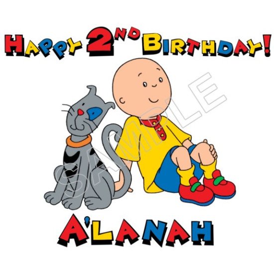 Caillou  Birthday Personalized Custom Heat Iron On Transfer for T shirts N48 (KRAFTYME.COM)