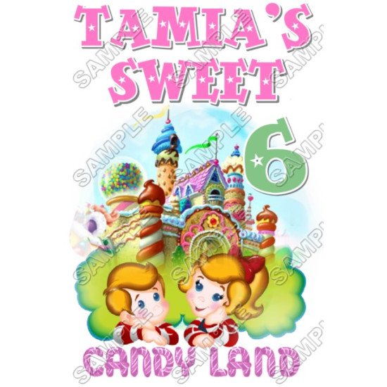 Candy Land  Birthday  Personalized  Custom  Heat Iron On Transfer for T shirts N8 (KRAFTYME.COM)