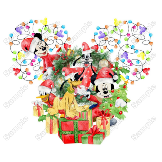 Christmas Disney World Goofy Pluto Mickey Heat Iron On Transfer for T shirts (KRAFTYME.COM)