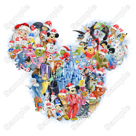 Christmas Disney World  Mickey Heat Iron On Transfer for T shirts (KRAFTYME.COM)