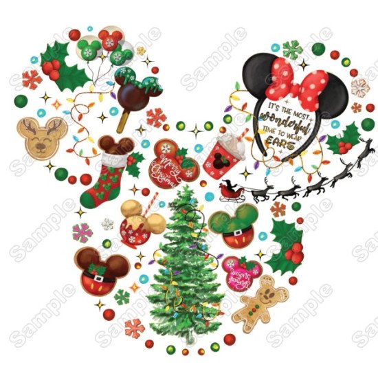 Christmas Disney World  Minnie Mouse Heat Iron On Transfer for T shirts (KRAFTYME.COM)