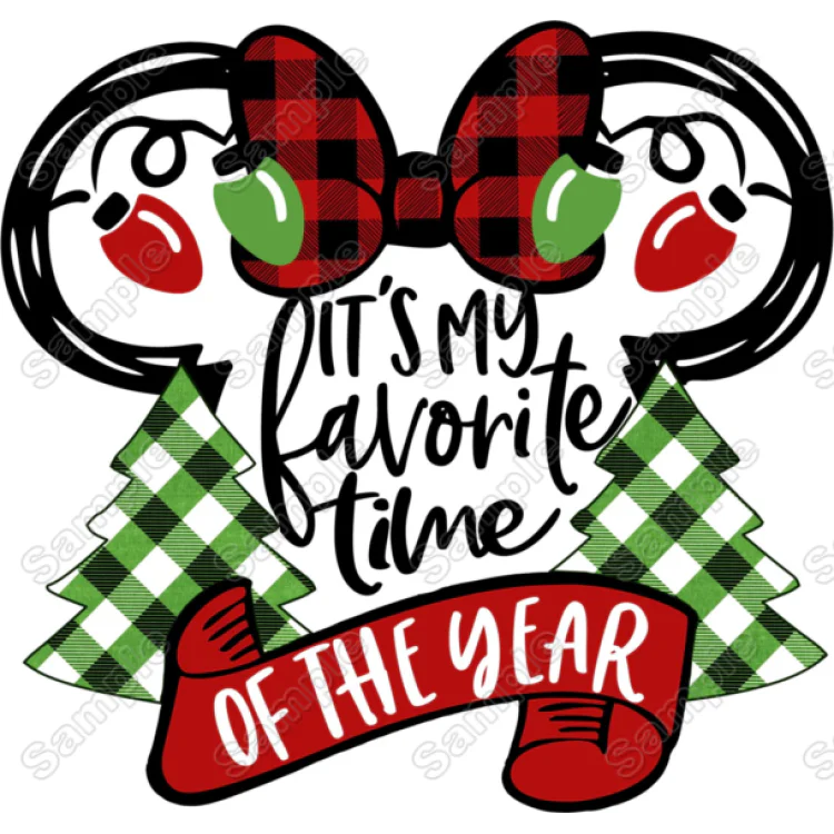 Christmas Favorite Time Heat Iron On Transfer for T shirts