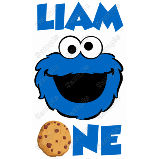 Cookie  Monster Custom  Name T Shirt Iron on Transfer (KRAFTYME.COM)