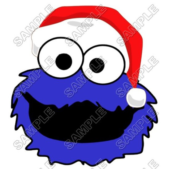 Cookie Monster  Santa Christmas  T Shirt Iron on Transfer   N52 (KRAFTYME.COM)