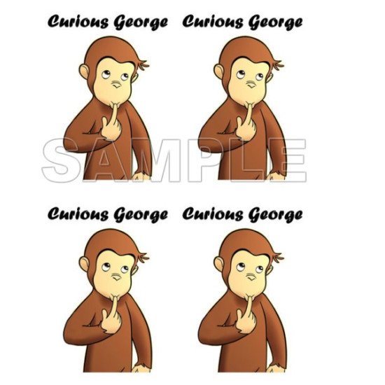 Curious George Heat Iron On Transfer for T shirts N2 (KRAFTYME.COM)