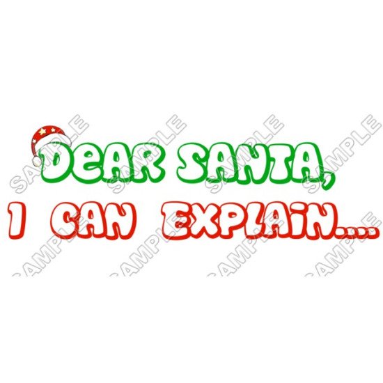 Dear santa,  I can Explain  Christmas Heat Iron On Transfer for T shirts N64 (KRAFTYME.COM)