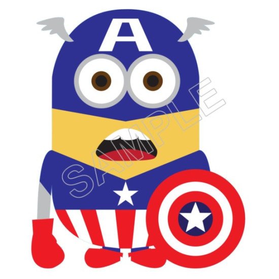 Despicable Me Minion Captain America T Shirt Iron on Transfer    N52 (KRAFTYME.COM)