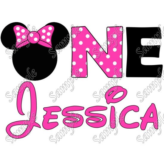 Disney Birthday Personalized Mickey Mouse for Girl  Iron on Transfer  N2 (KRAFTYME.COM)