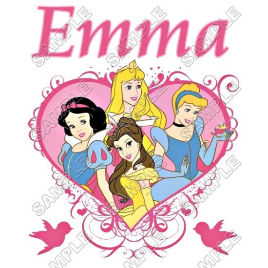 Disney Princess  Personalized  Custom  Heat Iron On Transfer for T shirts N16 (KRAFTYME.COM)