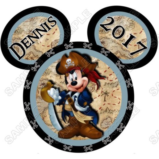 Disney World Vacation Minnie  Mouse Pirate  Custom  Personalized  Heat Iron On Transfer for T shirts N32 (KRAFTYME.COM)