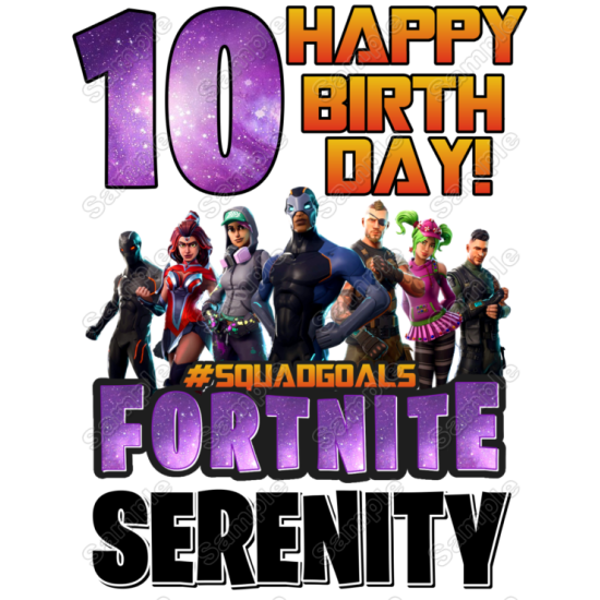 Fortnite  Birthday Custom Personalized T Shirt Iron on Transfer (KRAFTYME.COM)