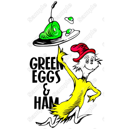 Green Eggs and Ham Heat Iron On Transfer for T shirts (KRAFTYME.COM)