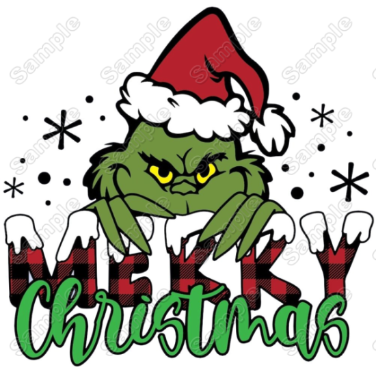 Grinch Christmas Heat Iron On Transfer for T shirts N2 (KRAFTYME.COM)