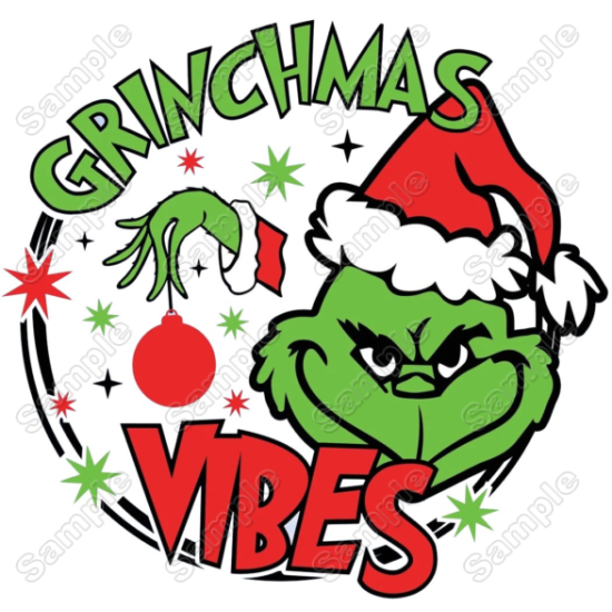 Grinch Christmas  Heat Iron On Transfer for T shirts NC1 (KRAFTYME.COM)