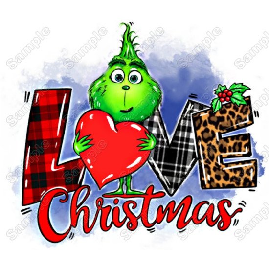 Grinch Love Christmas T Shirt Heat Iron on Transfer (KRAFTYME.COM)