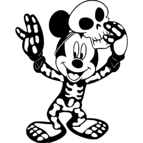 Halloween Mickey Mouse Skeleton  Iron On Transfer Vinyl HTV (KRAFTYME.COM)