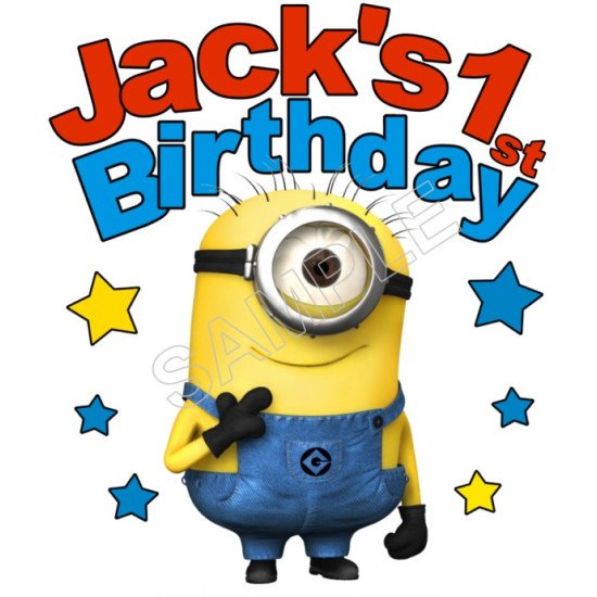 Happy Birthday Despicable Me Personalized Custom Heat Iron On Transfer for T shirts N27 (KRAFTYME.COM)