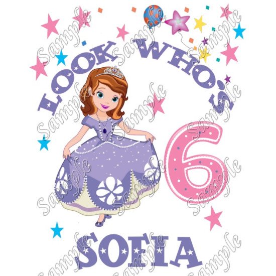 Happy Birthday  Sofia The First  Personalized Custom Heat Iron On Transfer for T shirts N1 (KRAFTYME.COM)