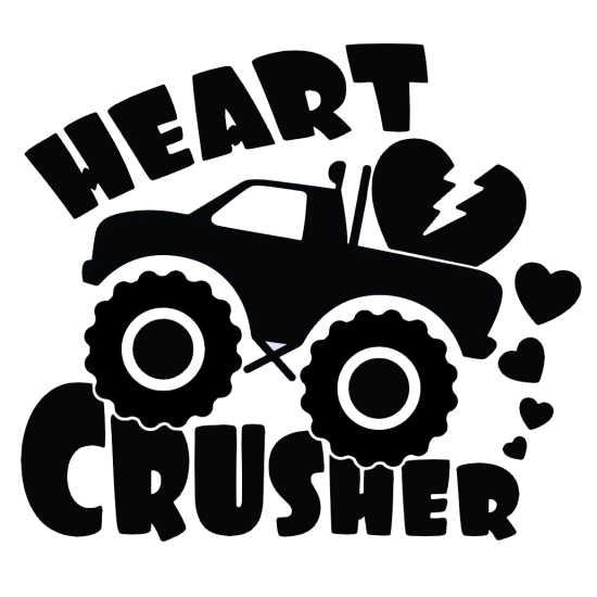 Heart Crusher Truck  Iron On Transfer Vinyl HTV (KRAFTYME.COM)