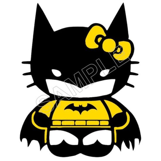 Hello Kitty Batman Heat Iron On Transfer for T shirts N59 (KRAFTYME.COM)