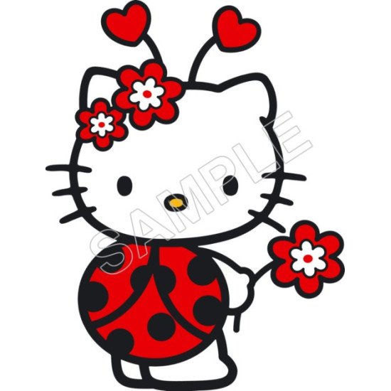 Hello Kitty  LadyBug Heat Iron On Transfer for T shirts N50 (KRAFTYME.COM)