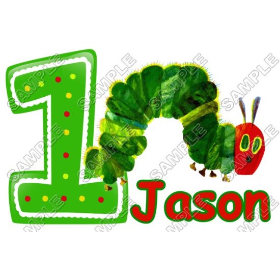 Hungry Caterpillar Birthday  Personalized  Custom  Heat Iron On Transfer for T shirts N14 (KRAFTYME.COM)