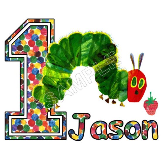 Hungry Caterpillar Birthday  Personalized  Custom  Heat Iron On Transfer for T shirts N3 (KRAFTYME.COM)