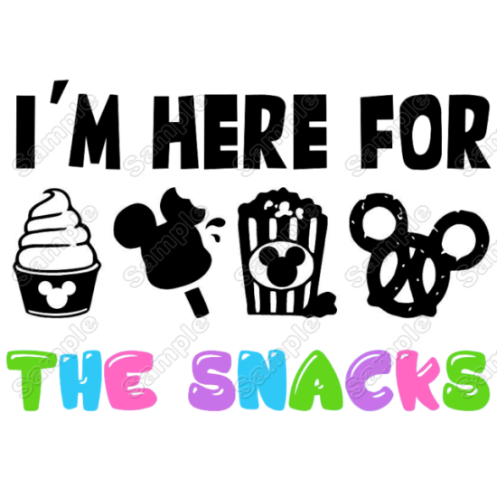 Im  Here For The Snacks Heat Iron On Transfer for T shirts (KRAFTYME.COM)